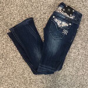 Miss Me Dark Indigo Sequin Accent Bootcut Jeans